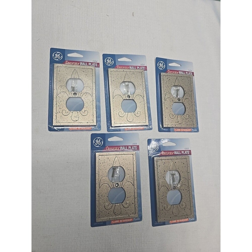 GE Decorator Outlet Wall Plates Fleur de Lis Pattern Lot Of 5 #GE8501-FDLD1D
